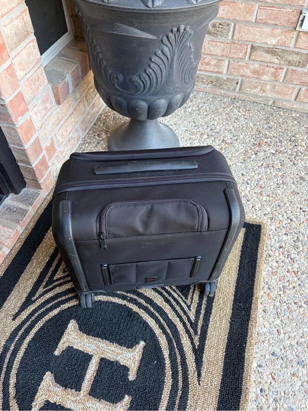 Tumi Black Compact Rolling Briefcase